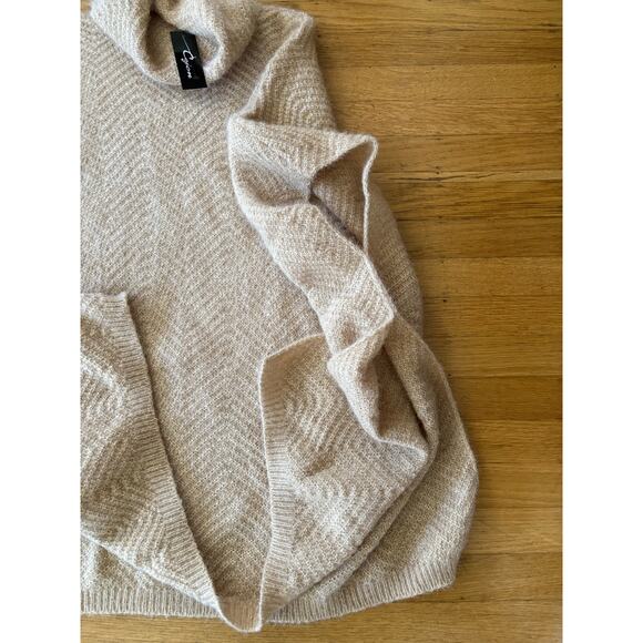 NWT Cejon sweater lightweight turtleneck short sleeve one size Oatmilk - Picture 3 of 9